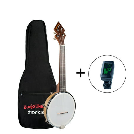 Almencla 26 Inch Banjo Banjolele Ukulele 4-String with Carrying Bag Electronic Tuner